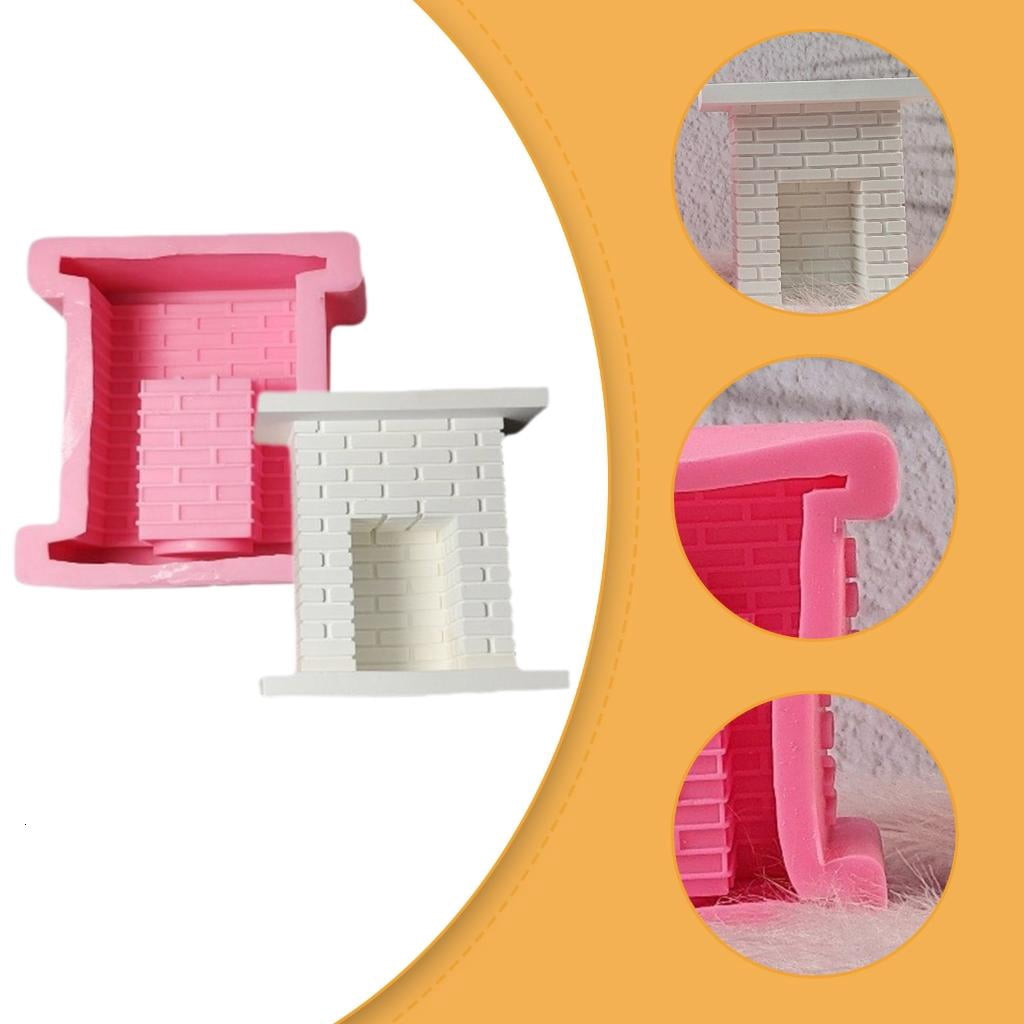 Osdhezcn Fireplaces Candle Holder Mold Silicone Mould Gypsum Resin Craft Molds Wedding
