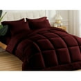 thumbnail image 2 of 3 Piece New Fluffy Pattern Comforter Set, 800 TC, 100% Egyptian Cotton, Full/Queen Size Wine Solid, 2 of 6