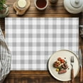 thumbnail image 2 of Placemats Set of 6, Grey Buffalo Plaid Place Mats Check Lines Tablemats Washable Placemat Table Decoration for Kitchen Table Dinner Party Home Decor Indoor Outdoor 13x19 Inch, 2 of 9