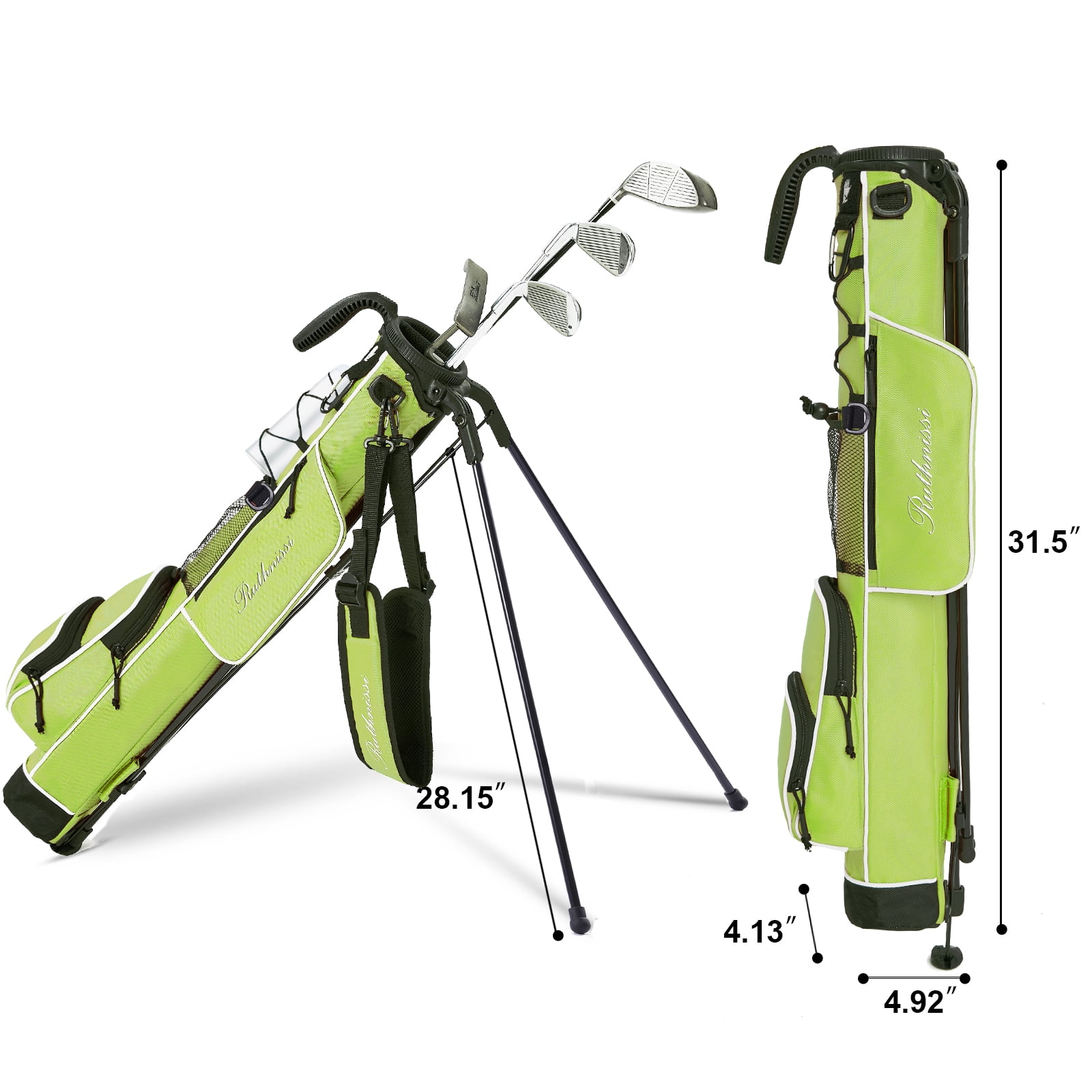 RUTHNISSI Golf Stand Bag, Lightweight Golf Easy Carry Bag with Padded Strap，Durable Pitch n Putt Golf Bag , Practice Ranger Sunday Golf Bag for Men&Women