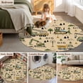 thumbnail image 5 of Round Area Rugs Collection 6 Ft, Cartoon Tractor Non-Slip Residential Carpet, Cute Digger Shovel Truck Car Khaki Indoor Crawling Mats Runner Rugs for Living Room/Dining Room/Bedroom, 5 of 8