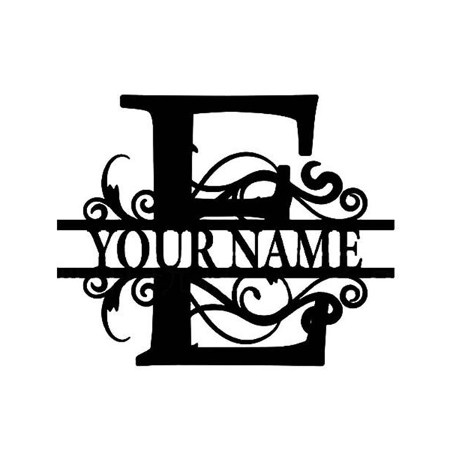 Metal Name Sign 26 Letters Weather Resistant Door Wall Hanging Art Decor Family Name Sign Rustic