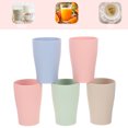 thumbnail image 3 of 5pcs Wheat Straw Water Cups Set Nordic Style Practical Drinking Cups and Chic Design, 3 of 6
