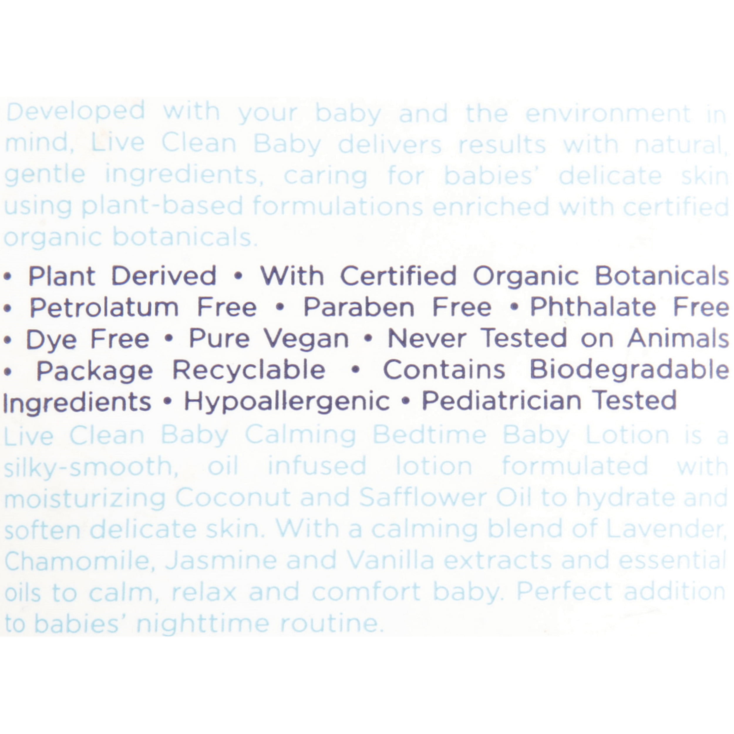 Live Clean Baby Calming Bedtime Lotion, Lavender Jasmine Vanilla, 7.7 fl oz