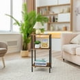 thumbnail image 5 of Oumilen Indoor Modern Lightweight Wood/Metal Rectangle 3-Tier End Table, Brown, 5 of 7