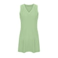 thumbnail image 6 of Htigea Summer V-Neck Dress for Women Sleeveless Side Split Mini Dress Casual Comfortable Beach Home Dresses Mint Green,S, 6 of 6