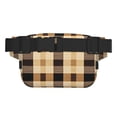 thumbnail image 4 of The Double-Layer Waist Bag Features A 6.3×9.1×2.8in Nylon Zipper And A Pull With A Zipper Compartment Sandybrown Buffalo Plaid Check Tartan Scotland_4, 4 of 8