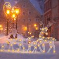 thumbnail image 4 of Adorno navideño de familia de ciervos iluminados de 3 piezas para decoración interior y exterior (A), 4 of 9