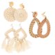 thumbnail image 1 of Rattan Earrings Women Ear Decoration for Decor 3Pairs Beach Earrings Jewelry, 1 of 5
