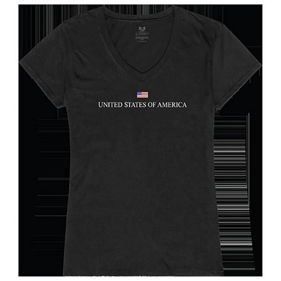 USA Graphic V-Neck T-Shirts, Black - 2XL