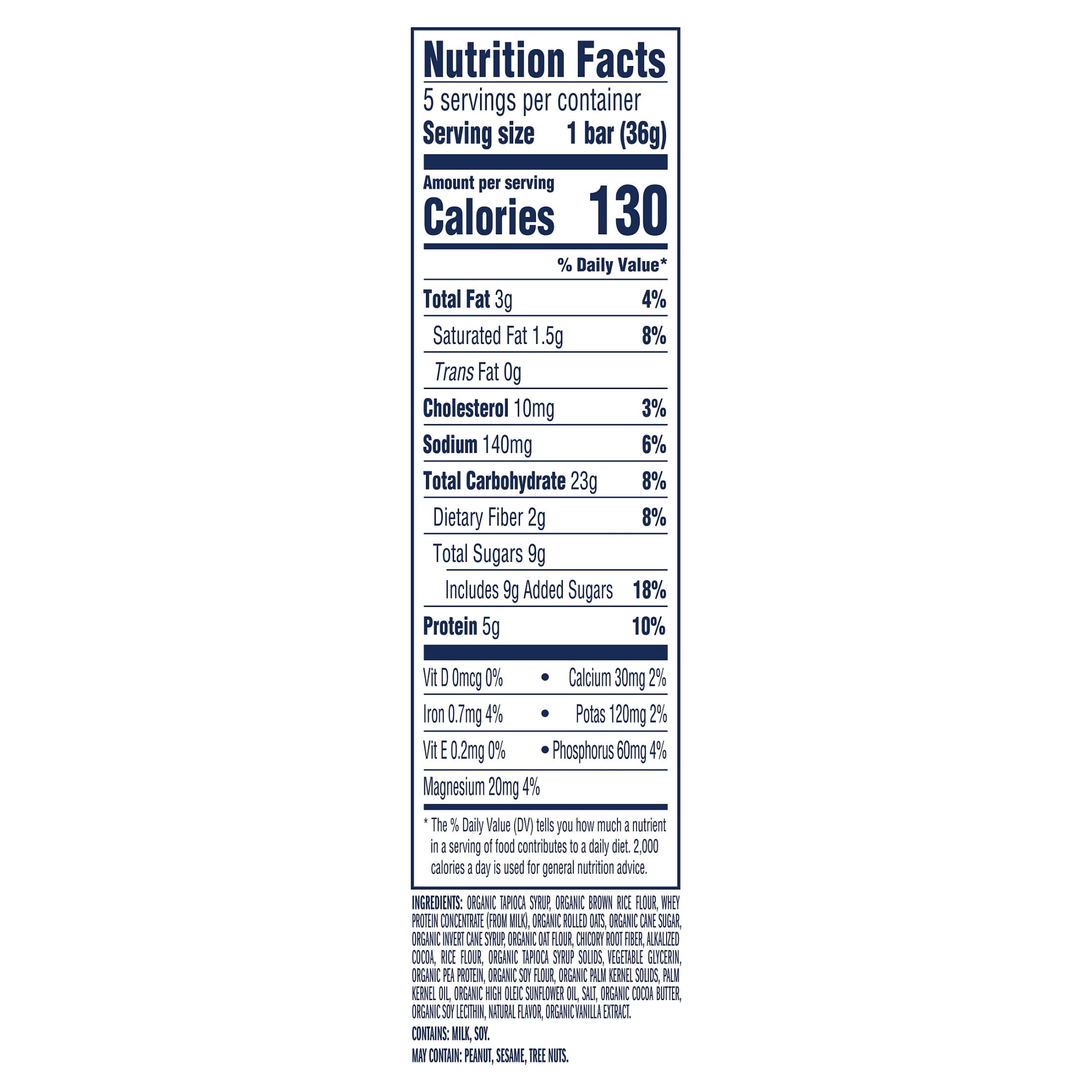 Zbar Protein Cookies 'n Creme Flavor Snack Bars, Gluten Free Protein Bars, Snacks for Kids, 5 count