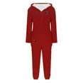 thumbnail image 5 of Frostluinai Christmas Fleece Onesie Pajamas for Women Sherpa Fuzzy Zipper Hooded One Piece Jumpsuit Warm Cinch Bottom Sleepwear with Pockets, 5 of 5