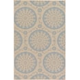 thumbnail image 1 of Unique Loom Botanical Collection Floral Abstract Transitional Indoor and Outdoor Flatweave Area Rug, 5 Feet 3 Inch x 8 Feet, Light Blue/Beige, 1 of 1
