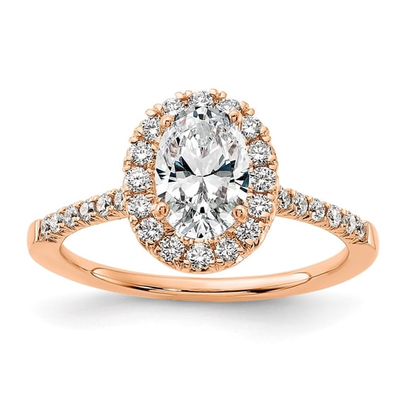 Auriga Fine Jewelry 14k Rose Gold 7/8 carat LG Diamond Oval Halo Engagement Ring for Women Size 7