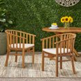 thumbnail image 2 of Nola Outdoor Wooden Dining Chairs with Cushions (Set of 2), 2 of 10