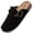 Black, variant on Women's Suede Clogs Mens Leather Mules Comfort Cork Footbed Antislip House Sandals Arch Support Potato Shoes with Adjustable Buckle