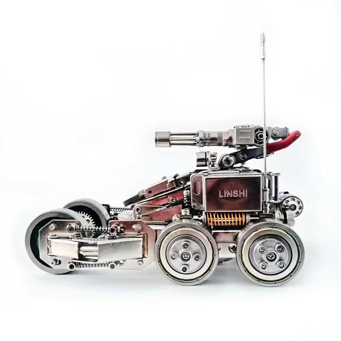 T2 Armored Car 3D Metal Model Kit, Stainless Steel DIY Assembly Armored Vehicle, Mechanical Mecha Puzzle Collectible Decor for Adults