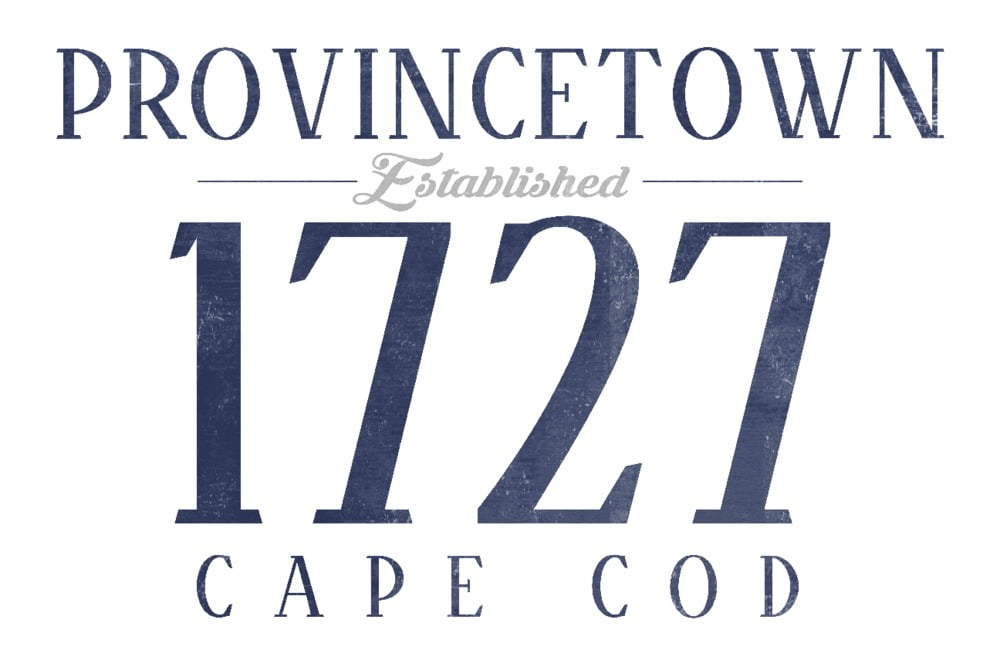 Provincetown, Massachusetts, Established Date (Blue) (9x12 Wall Art