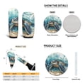 thumbnail image 6 of Yuyamidu Sea Turtle Car Seat Covers Full Set with Carpet Mats Blue Steering Wheel Cover Safe Belt Pads Handbrake Cover Set Coasters Fit for SUV Van, 15 Pack, 6 of 6