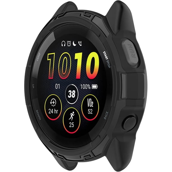Case Cover Compatible with Garmin Forerunner 265, SZSZ Soft Anti Drop TPU Protective Cases Smart Watch Accessories(Black)