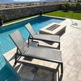 thumbnail image 4 of PURPLE LEAF Patio Chaise Lounge Set 2 Pieces Textilene Pool Lounge Chairs with Wheels Sunbathing Chair for Outdoor, Beach, Yard, Side Table Included, Grey, 4 of 12