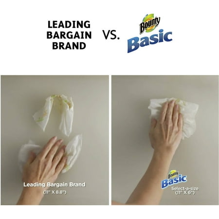 Bounty Basic Paper Towels Regular Roll, Prints, 8 ct