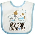 thumbnail image 3 of Inktastic My Pop Loves Me Grandson Puppy Boys Baby Bib, 3 of 4