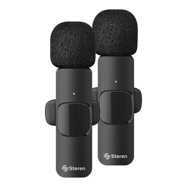 Micrófonos inalámbricos de solapa USB USB C Lightning negro Steren