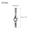 thumbnail image 2 of 20 Juegos 3mm Unique Bargains Cuero Cordón Extremo Tapas con Langosta Garra Cierres Barril Terminadores para Bricolaje Fabricación Cuero Pulseras Metálico Negro, 2 of 7
