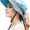 Blue, variant on Men Women Outdoor Summer Sun Hat UV Protection Wide Brim Fold-able Fishing Hats with Ponytail Hole for Camping