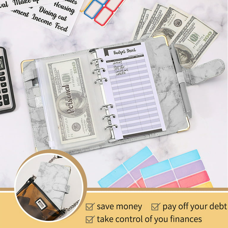 Budget Binder A6 PU Cash Envelopes for Budgeting Binder Planner