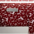 thumbnail image 3 of Mocassi Soft Bed Sheets Holiday Pattern 1500 Series Microfiber-Softness Wrinkle and Fade Resistant (6-Piece) Bedding Set, Cal King, Burgundy Reindeer, 3 of 6