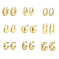 thumbnail image 2 of Pendientes de geometría cubana hip hop joyas de fiesta de regalo para hombres y mujeres pendientes Hoop, 2 of 4