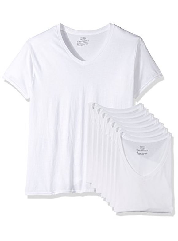 Hanes Men's Comfortsoft White Tagless Pack V-neck Shirt