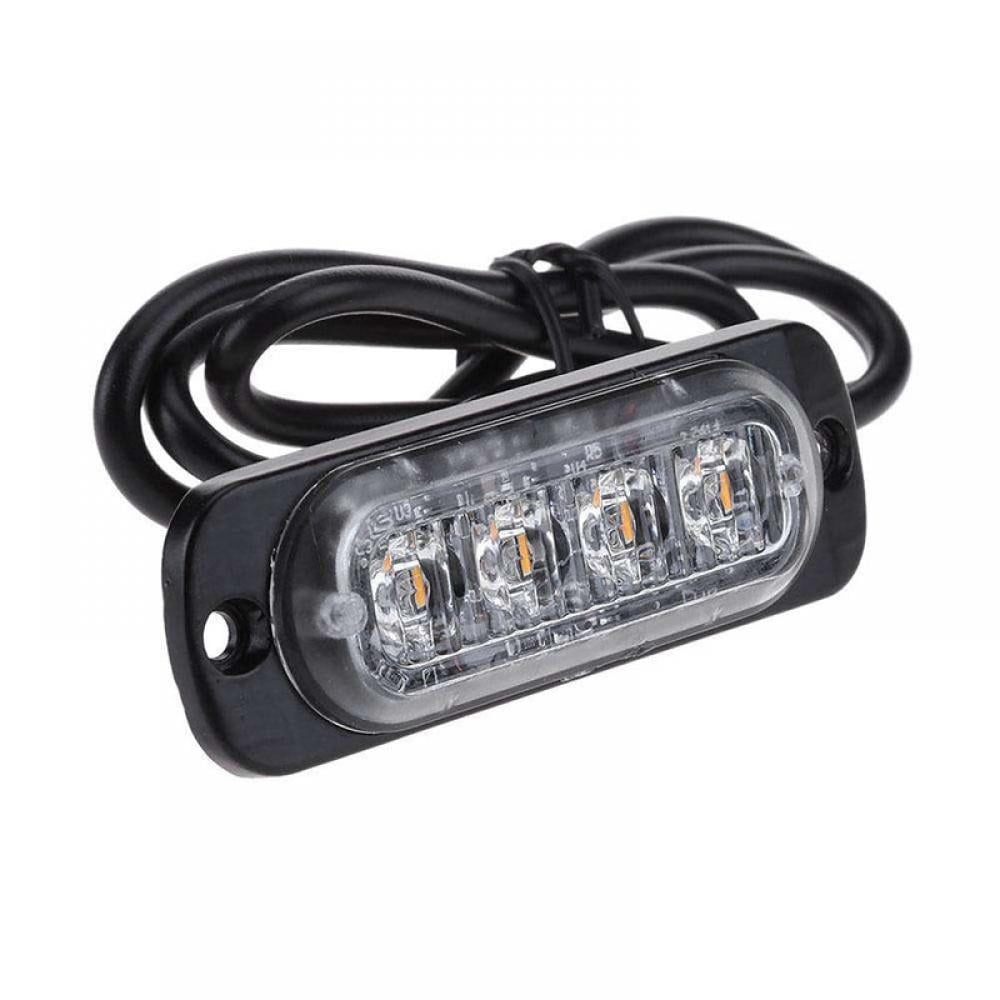 Led Warning Lights 12-LED 4pcs Ultra Slim Sync Feature Car Truck with Main Control Box Surface Mount