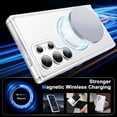 thumbnail image 2 of For Samsung Galaxy S25 Ultra Case with Magnetic Ring Stand, 2-in-1 Translucent Matte Shockproof Protective Cover, Wireless Charging Compatible, No Film Included, 2 of 6