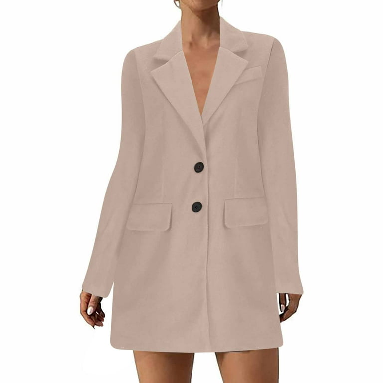 APEXFWDT Womens Notched Lapel Collar Single Breasted Pea APEXFWDT Womens Notched Lapel Collar Single Breasted Pea