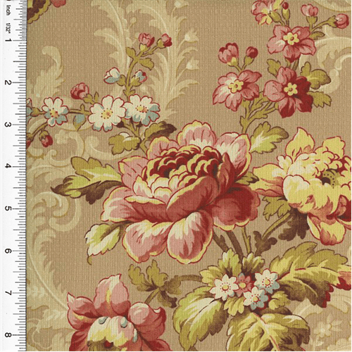 Designer Blush Pink Cotton Floral Print Decorating Fabric, Fabric By