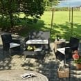 thumbnail image 4 of Costway Ensemble de Mobilier de Patio en Rotin 4 Pcs Canapé Coussiné Table Basse Cour Arrière Véranda, 4 of 10