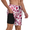 thumbnail image 3 of Picia Tulips Flowers pattern Mens Swim Trunks with Compression Liner Stretch Beach Shorts Quick Dry with Zipper Pockets No-Chafing Board Shorts-X-Large, 3 of 9