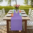 thumbnail image 4 of Lavender Burlap Texture 108 Inch Table Runner, Farmhouse Vintage Lavender Farmhouse Dresser Scarf Cotton & Linen Tablerunner for Dining/Kitchen Island/Holiday Party Décor 13" x 108", 4 of 9