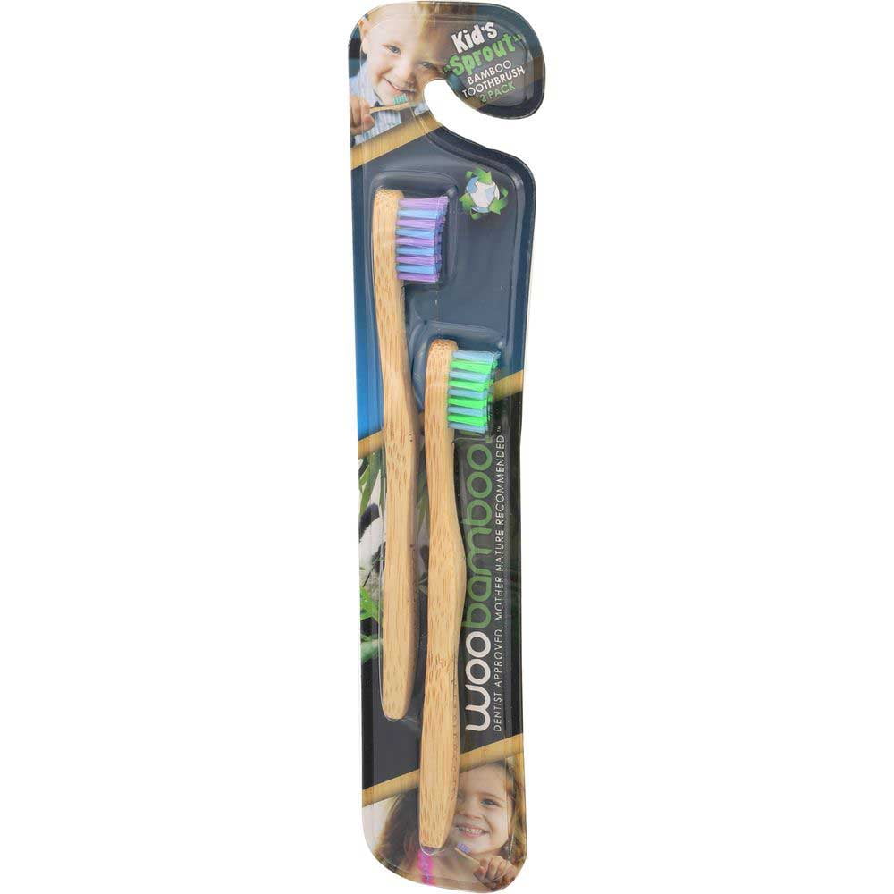 Woobamboo Kids Sprout Super Soft Bamboo Toothbrush, 2 count -- 6 per Case.