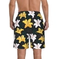 thumbnail image 3 of Naloa Lilies Flowers Men's Beach Shorts, Surfing shorts, Swim trunks, Quick Dry Swim Trunks for Surfing Beach Fun - Small, 3 of 9
