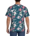 thumbnail image 3 of Bixox Men's Lilies Flowers Printed Short Sleeve Skinny Athletic T-Shirt, 3 of 6