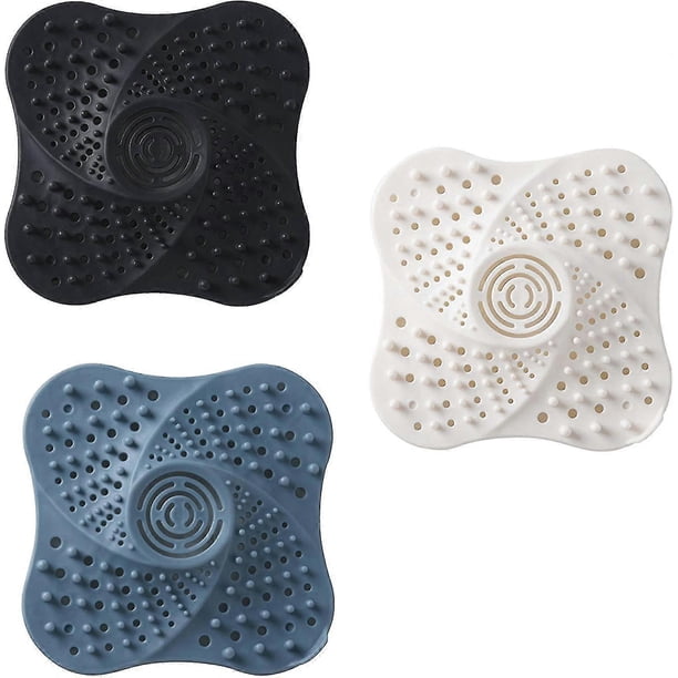 Filtro de pelo para alcantarillado de 3 piezas, tapón de fregadero de cocina, cubierta desodorante, fregadero de baño, cubierta de drenaje de piso de silicona antibloqueo