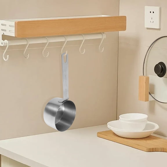 FOMIYES Stainless Steel Kitchen Measuring Scoop for Wet and Dry Ingredients with Comfortable Handle