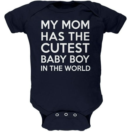 

My Mom has the Cutest Baby Boy Navy Soft Baby One Piece - 9-12 months