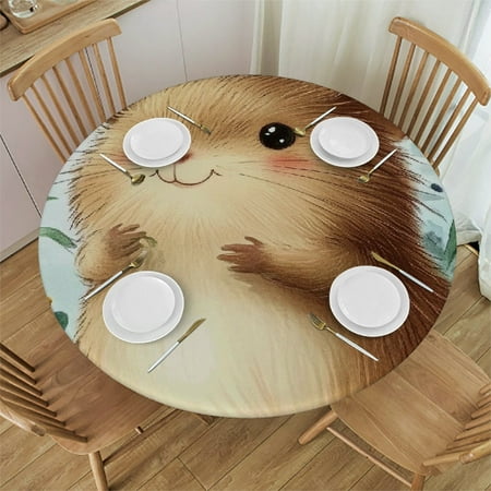 

PALNKART Butterfly Round Tablecloth Stain-Resistant Washable Elastic Edge 31 -35
