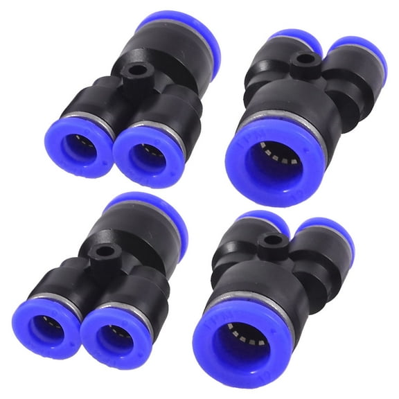 Air Piping 3 Ways 6mm to 8mm Y Shaped Quick Joint Adapter Couplers 4 Pcs