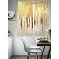 thumbnail image 5 of Sheer Curtains 72 Inches Long, Abstract Gold Light Filtering Window Curtains for Living Room/Bedroom, Modern Brush Luxury Strokes Artwork Rod Pocket Voile Sheer Curtain Drapes, 52"W x 72"L, 2 Panels, 5 of 8